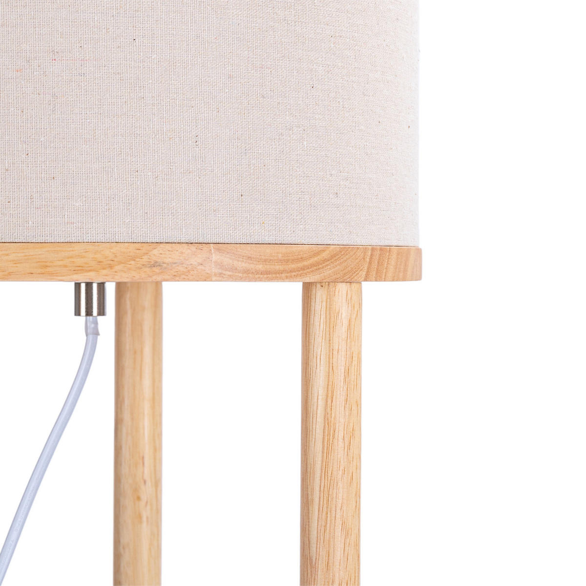 STEHLAMPE - Hellbraun, Holz/Textil (30/30/180cm) - Relaxdays