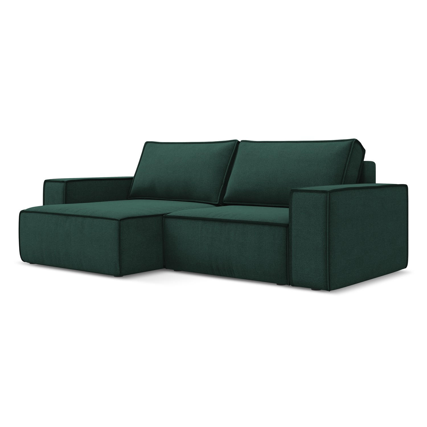 LaMiaSofa Ecksofa Dunkelgrün 257x148 cm