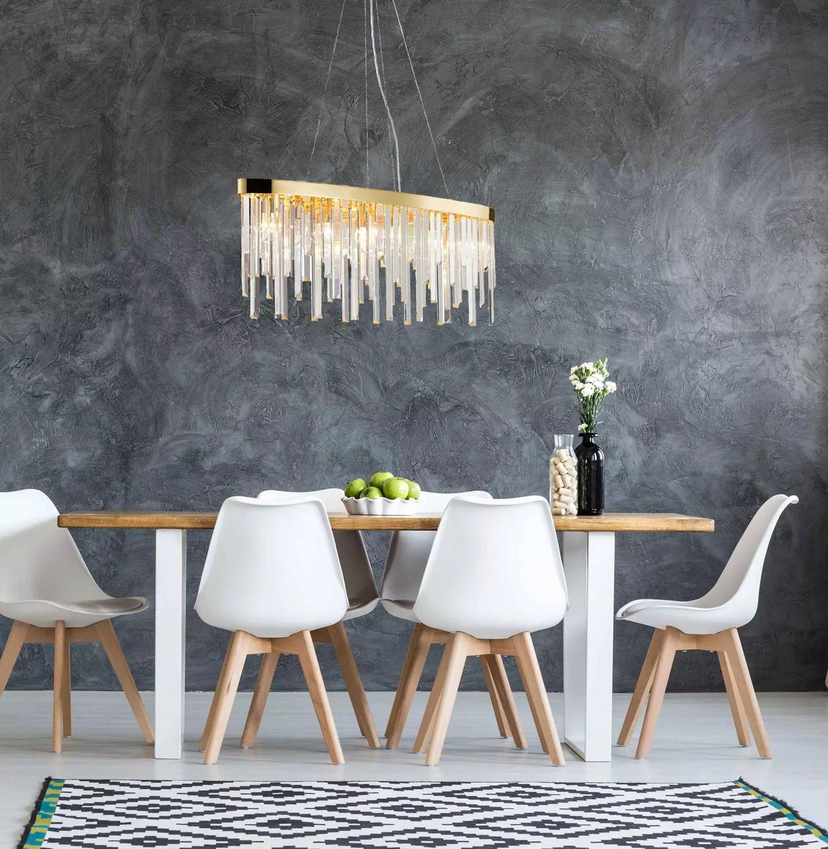 HÄNGELEUCHTE Pendelleuchte Starnberg 90cm mit funkelnden Kristallstäben Gold - Messingfarben, Glas (90/20/32cm) - PGA Lights