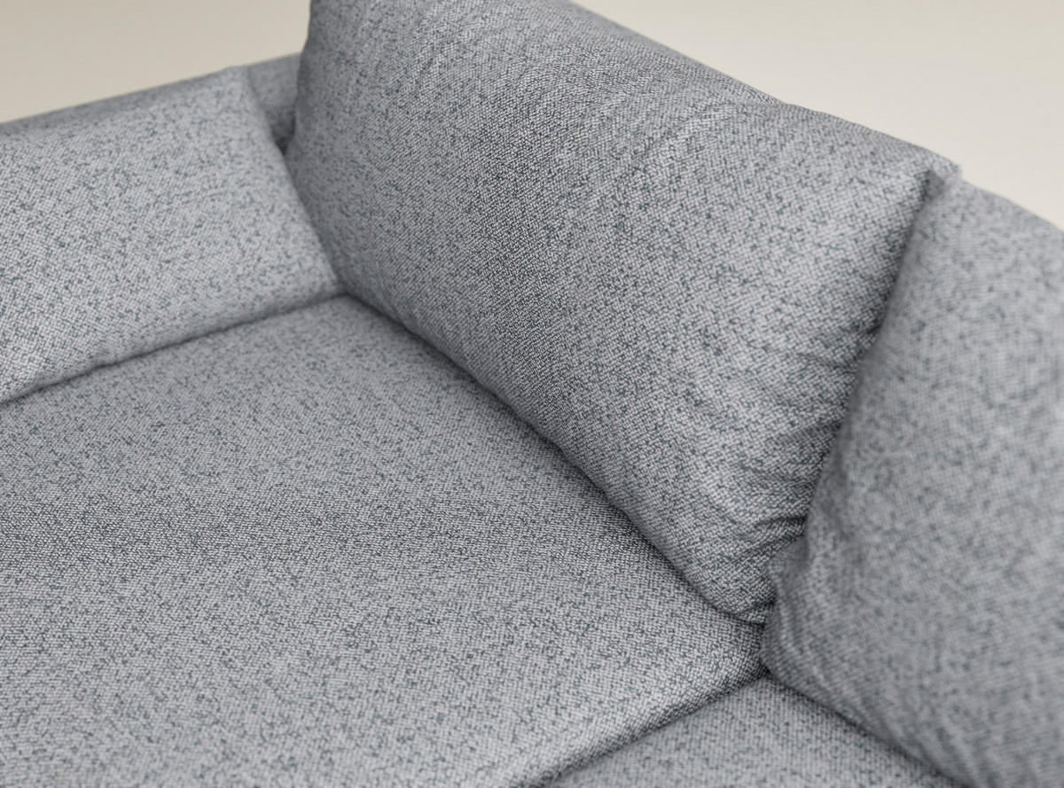 ECKSOFA MIT SCHLAFFUNKTION Leon Grau Webstoff - Schwarz/Grau, Holz/Holzwerkstoff (239/148cm) - Maison de Reve