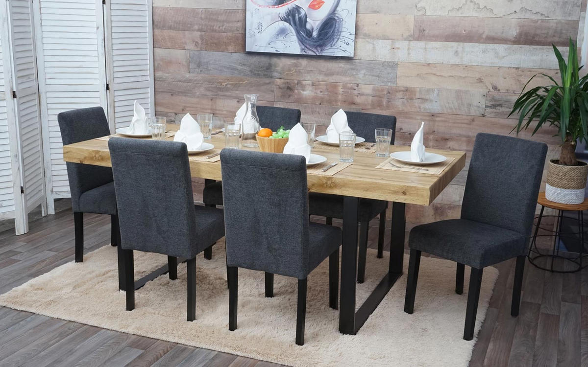 ESSZIMMERSTUHL 2er-Set klassisch und zeitlos 90x43x56cm Sitzhöhe 45cm Textil dunkle Beine Anthrazitgrau - Anthrazit, Textil (43/90/56cm) - CHEFGASTRO