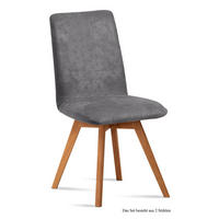 ESSZIMMERSTUHL (2er-Set) Dilga 47x92x60 Schwarz/Grau - Eichefarben/Grau, Kunststoff (60/92/47cm) - 58aufmkessel