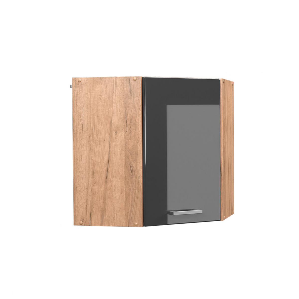 ECKHÄNGESCHRANK R-Line Anthrazit Hochglanz 57 cm - Honigeiche/Schwarz Hochglanz, Holzwerkstoff (57/60/34.1cm) - Vicco