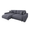 ECKSOFA Emma Grau Cord - Ottomane links - Grau, Textil (234/170cm) - S-Style Möbel