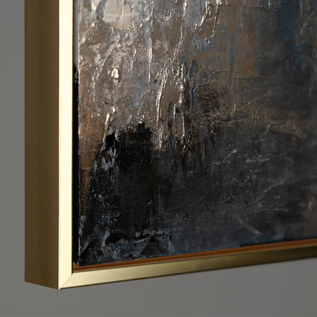 GEMÄLDE Glanz und Eleganz Schattenfugenrahmen Gold 60x40 cm - Goldfarben, Holz (60/40cm) - YS-art gallery