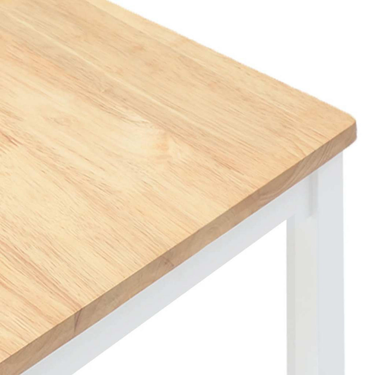 ESSZIMMERSTÜHLE 2 Stk. Weiß Massivholz Gummibaum 41*48.5*101cm - Weiß/Braun, Holz (41/101/48.5cm) - ZMH