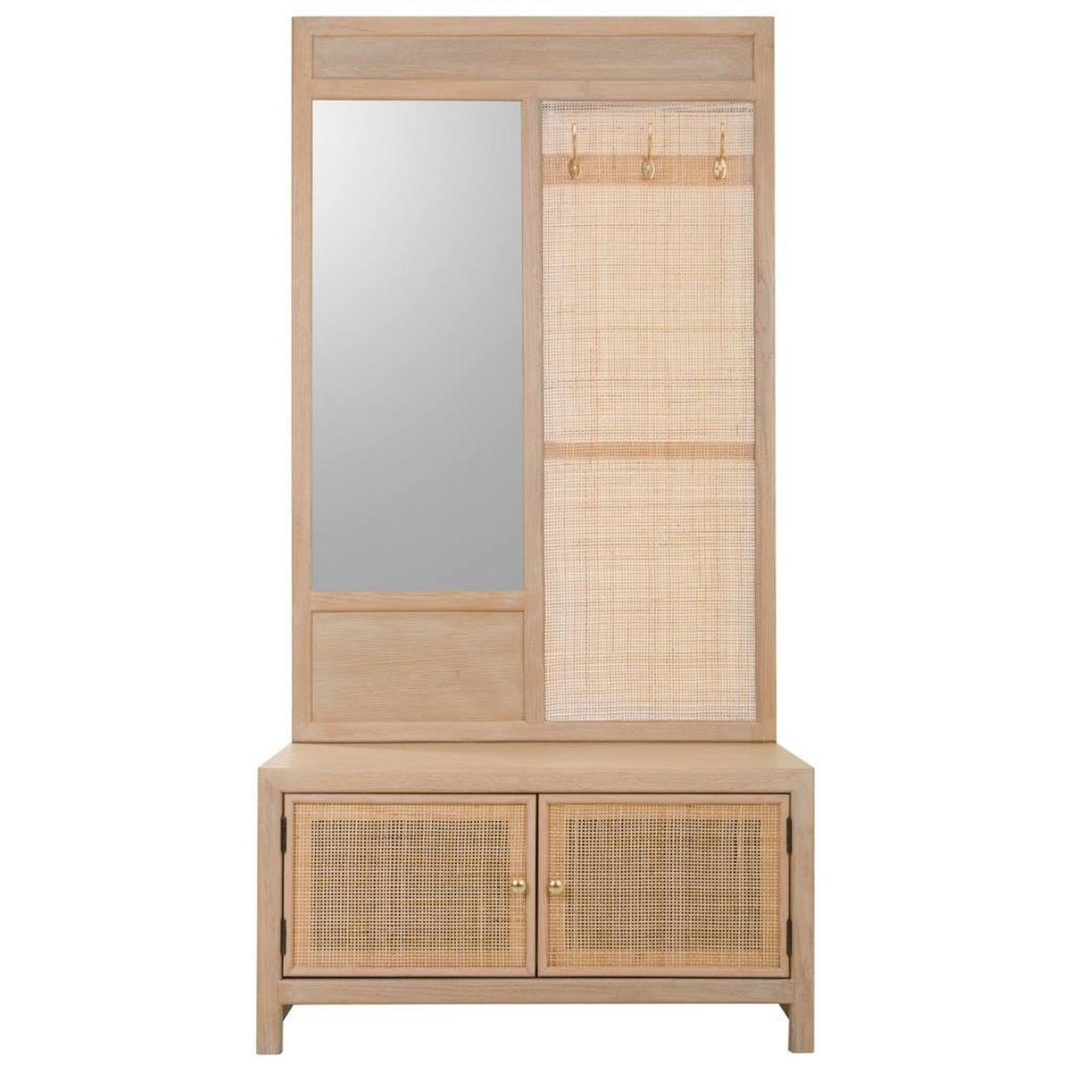 GARDEROBE aus Holz 90x8x181h-90x39x46 cm - Braun, Holzwerkstoff (90/181/8cm) - Wanderlust