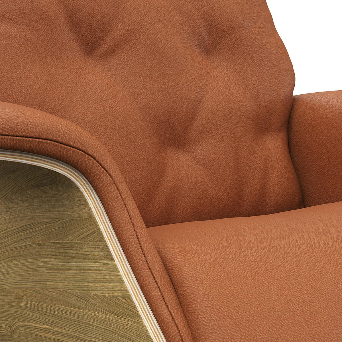 RELAXSESSEL - Echtleder - Kastanienfarben/Chromfarben, Leder/Metall (83/110/83cm) - home24