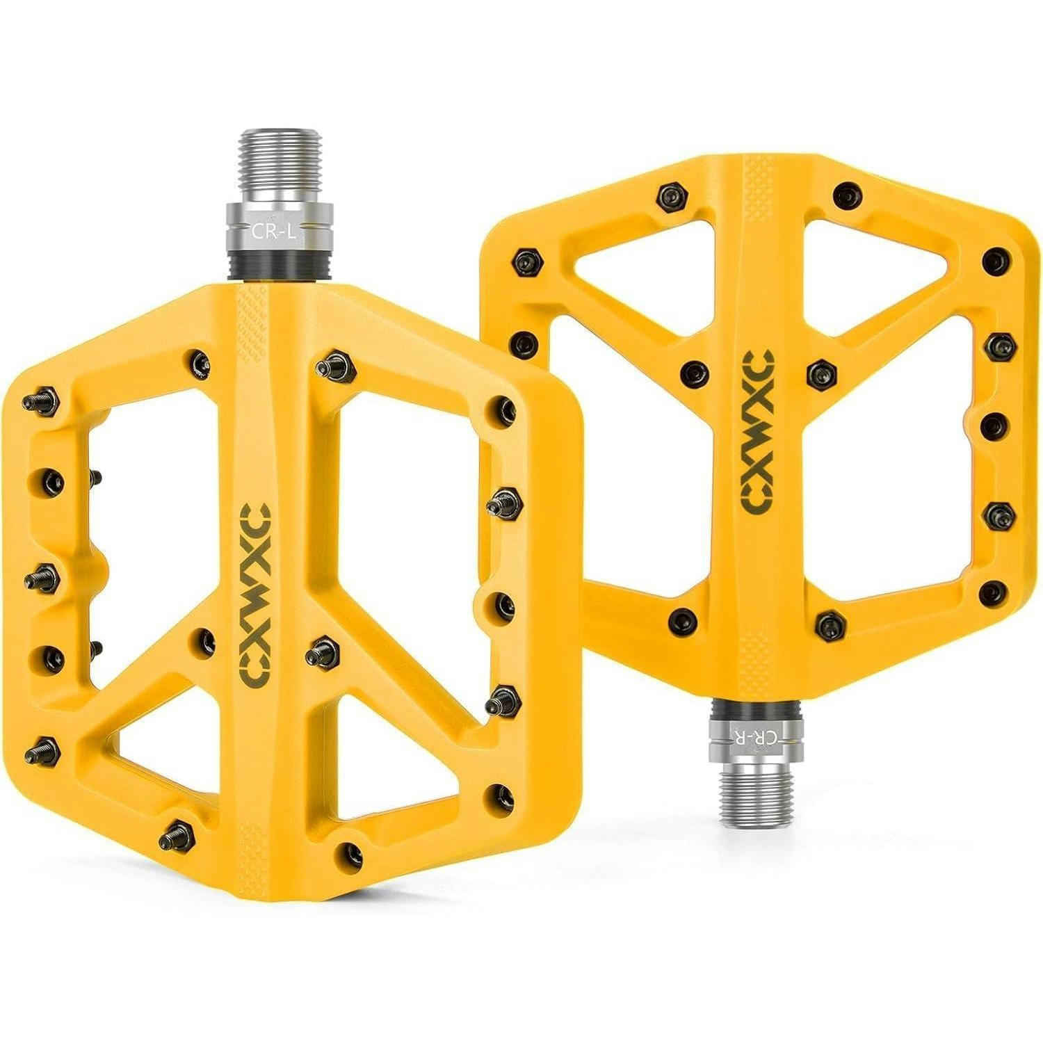 FAHRRADPEDALE Nylonfaser Gelb mit 3 abgedichteten Lagern - Gelb, Kunststoff (12/1.5/12cm)