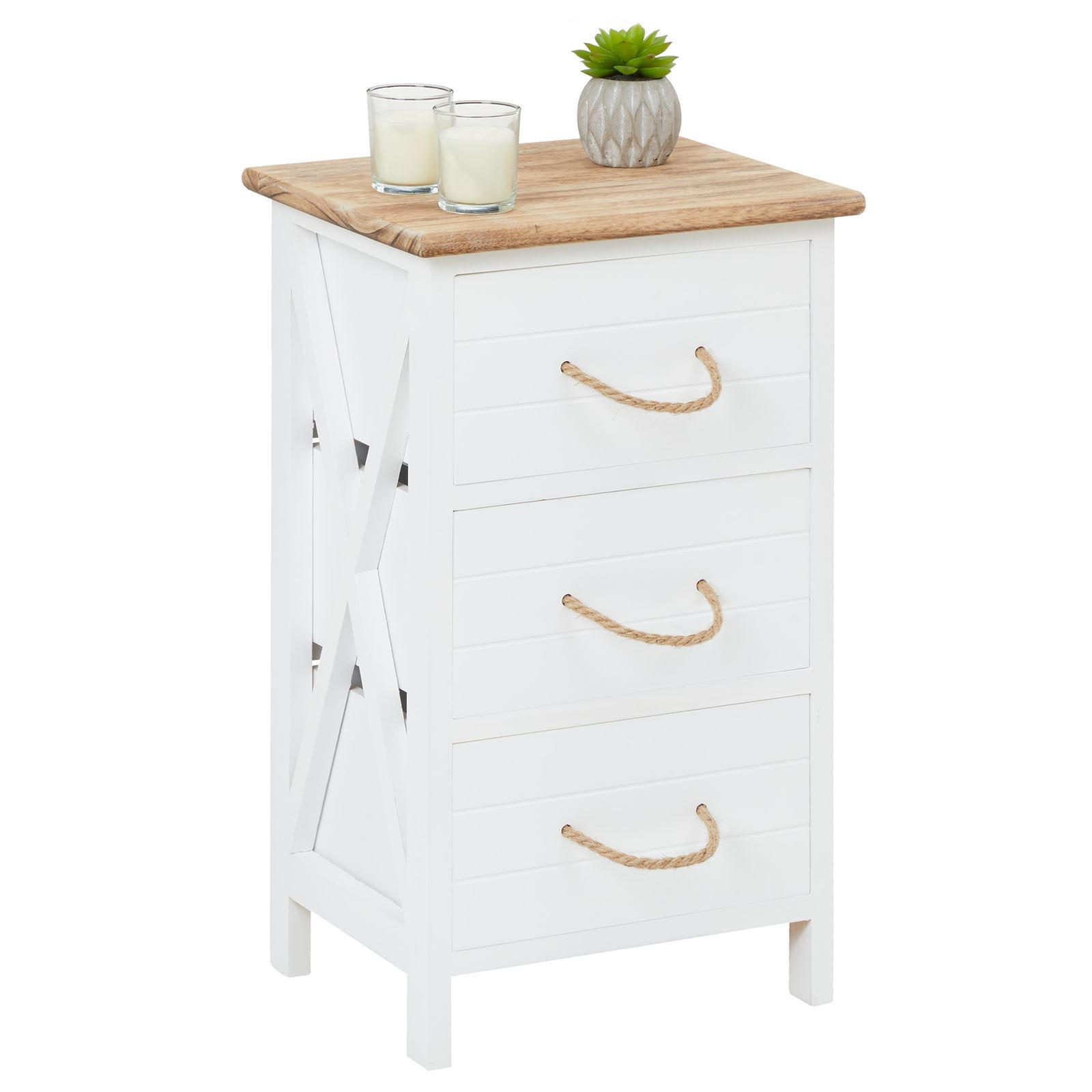 NACHTTISCH PERUGIA - Weiß, Holz (32/55/26cm) - CARO-Möbel