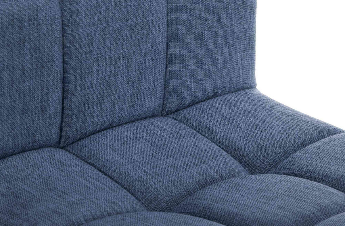 BARHOCKER MADRID Blau Stoff Schwarz - Blau, Textil/Metall (46/94/47cm) - DELUKE