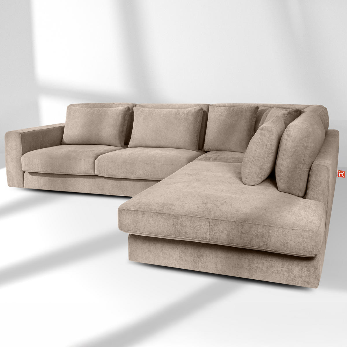 ECKSOFA rechts VERUS - Beige, Holz/Holzwerkstoff (297/248cm) - KONSIMO®