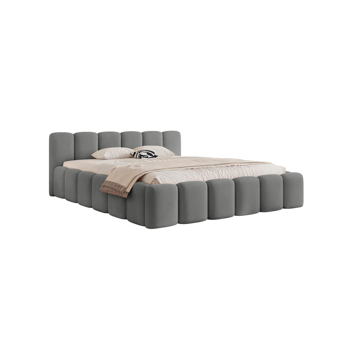 POLSTERBETT Limata 200x200 cm, Grau - Grau, Textil (200/200cm) - Fedve