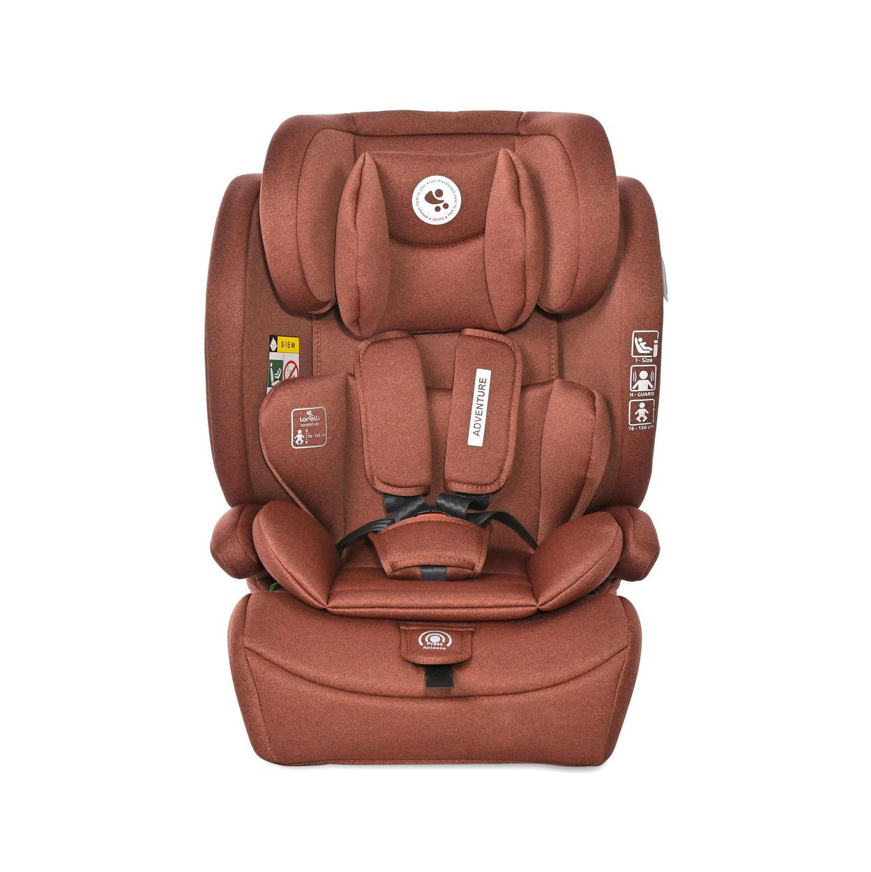 KINDERSITZ i-Size Adventure braun (76-150 cm) Kopfstütze verstellbar bis 36 kg - Braun, Kunststoff (46/78/40cm) - Lorelli