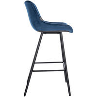 BARHOCKER Welton Samt blau - Blau/Schwarz, Textil/Metall (49/104/56cm) - TPFLiving