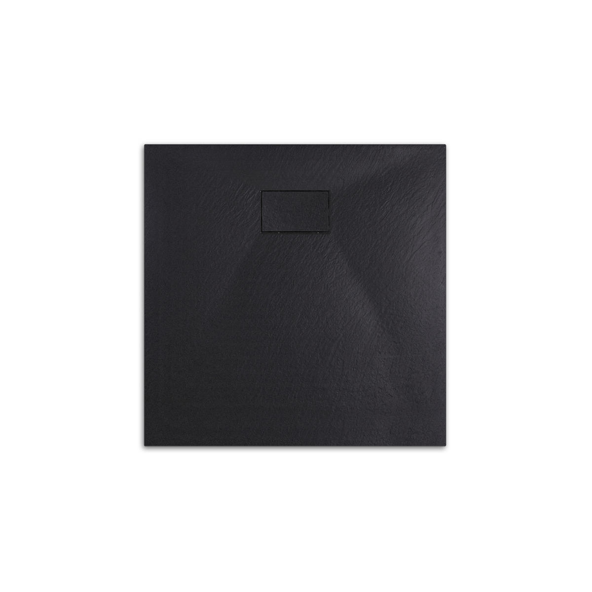 DUSCHWANNE mit rutschhemmender Oberfläche Schwarz 90/90 cm - Schwarz, Naturmaterialen (90/2.6/90cm) - EMKE