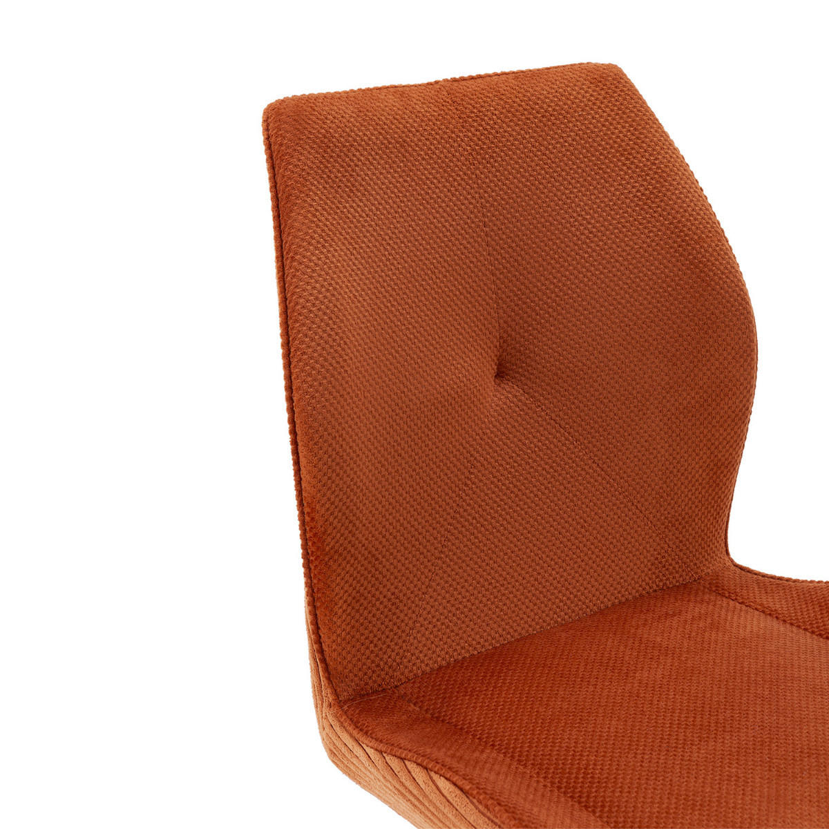 STÜHLEN (Set aus 2) aus stoff mit schwarzen metallbeinen - adaya 46/62/49,5 cm - Orange, Textil (62/49.5/46cm) - Calicosy