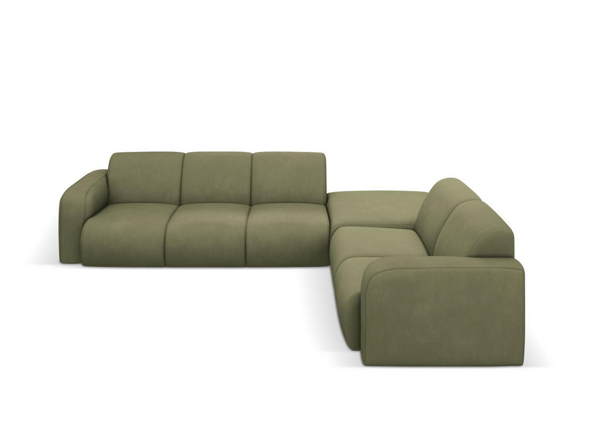 ECKSOFA rechts Molino aus strukturiertem Stoff hellgrün 6 Sitzplätze - Hellgrün, Textil (250/315cm) - Micadoni