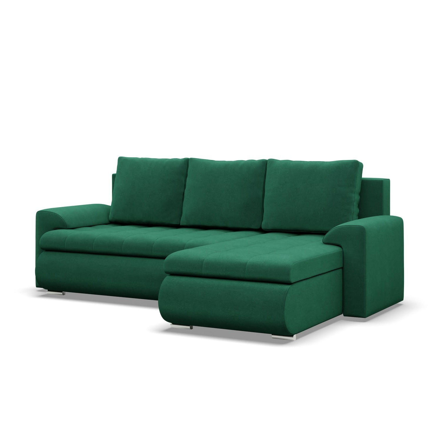 ECKSOFA RECHTS MIT SCHLAFFUNKTION FORESTA, Dunkelgrün - Dunkelgrün, Textil (230/159cm) - Mebligo
