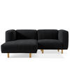 ECKSOFA-LINKS FOSERO, Chenille-Stoff - Anthrazit/Buchefarben, Holz/Holzwerkstoff (204/155cm) - KONSIMO®