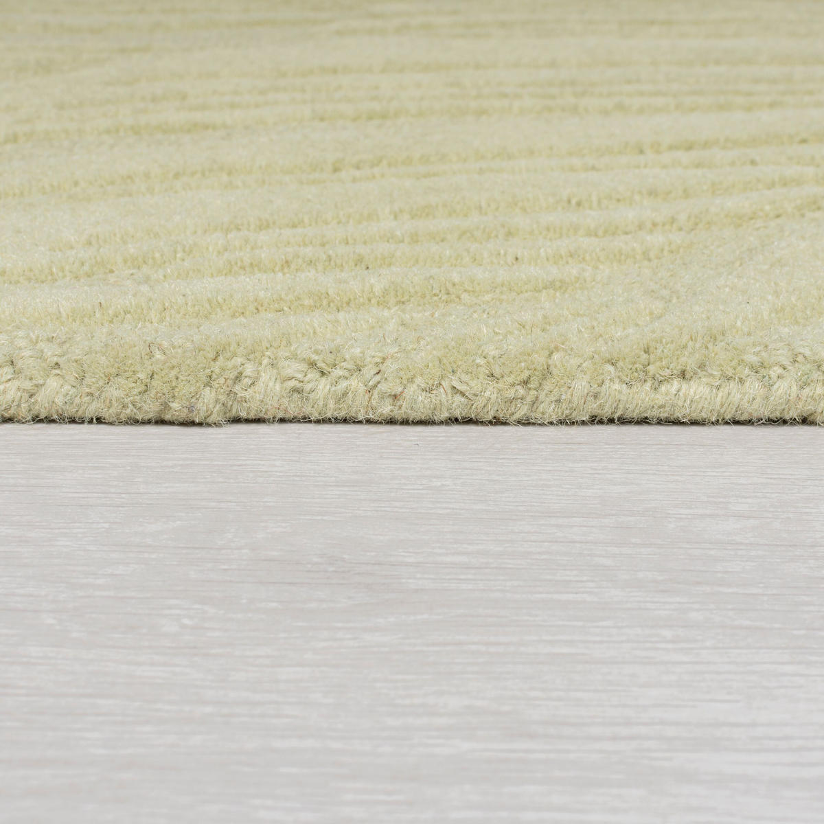 WOLLTEPPICH Blatt-Design, handgetuftet LEVEN LEE, Grün-Beige 200x290 cm - Grün, Textil (200/290cm) - KADIMA DESIGN