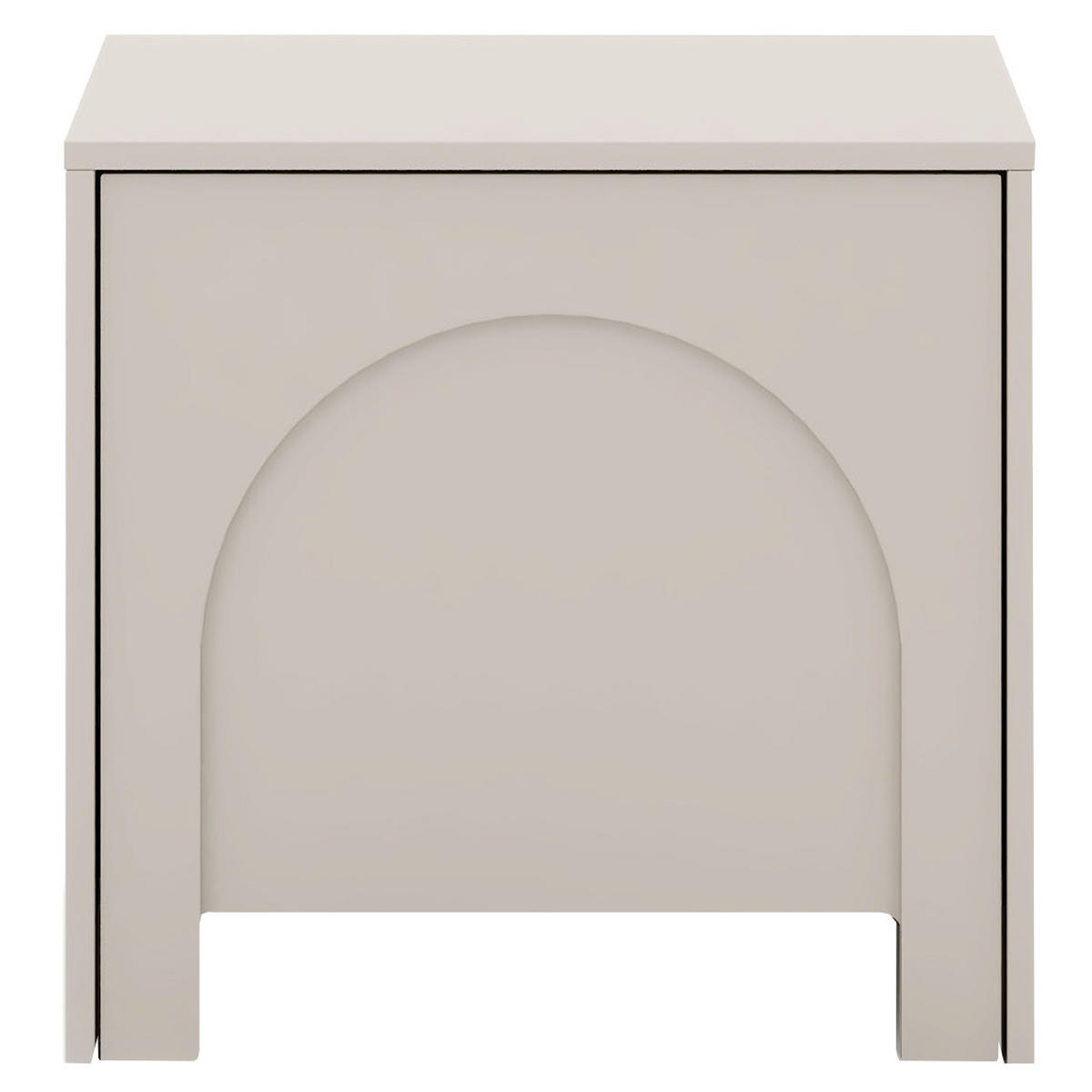 NACHTTISCH Amaro mit 1 Tür, gefrästen Bogenfronten, Push-to-Open, Kaschmir - Kaschmir, Holzwerkstoff (53/51/35cm) - Beautysofa