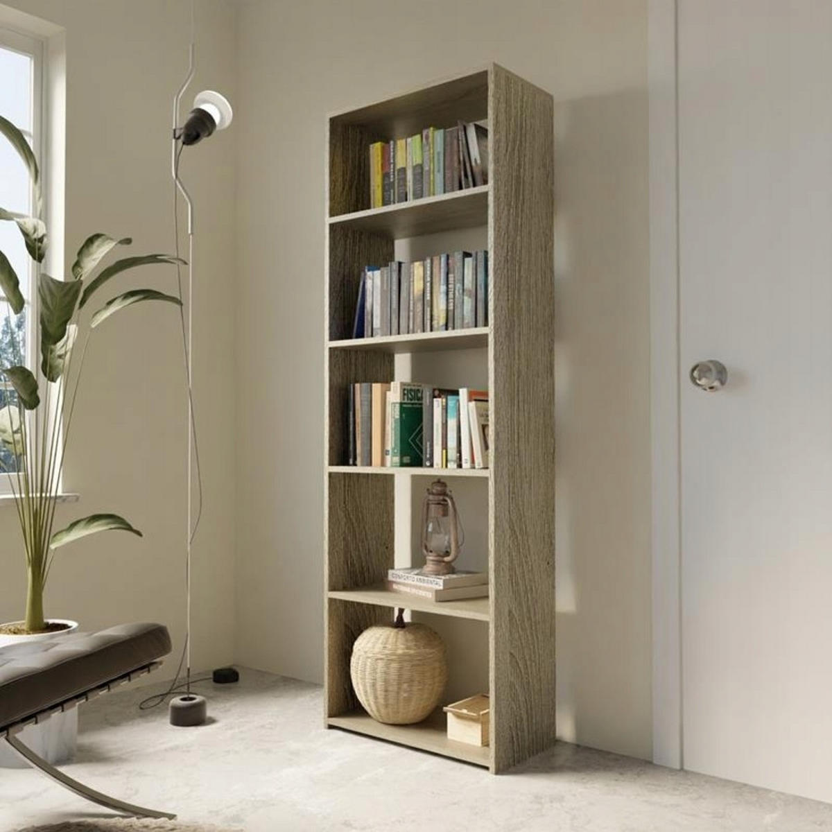 BÜCHERREGAL 60/30 EX3 Sonoma Eiche 60/30/180 cm - Sonoma Eiche, Holzwerkstoff (60/180/30cm) - Matkam Möbel