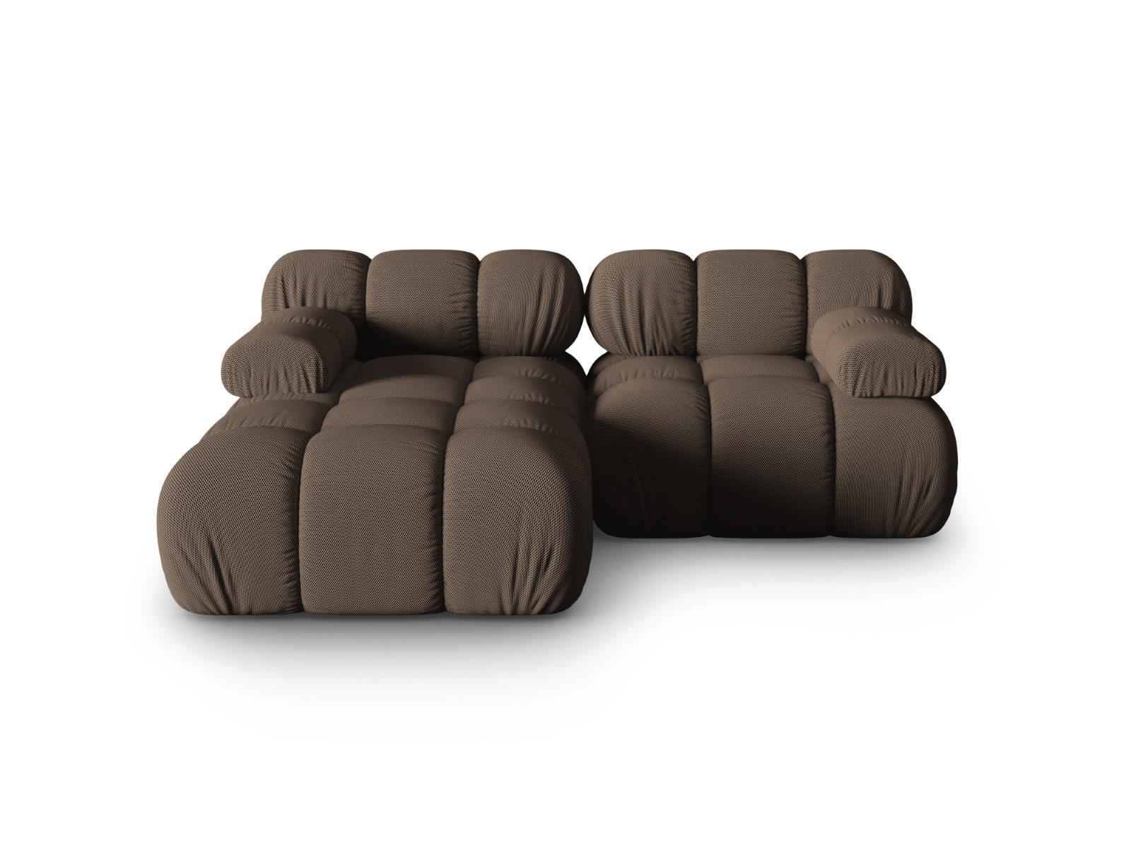 ECKSOFA modular links Bellis aus 3D-Stoff braun 3 Sitzplätze - Braun, Textil (155/188cm) - Micadoni
