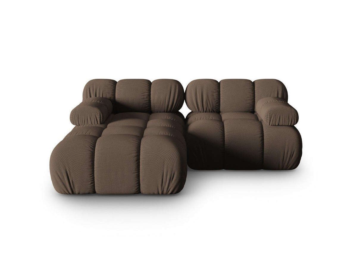 ECKSOFA modular links Bellis aus 3D-Stoff braun 3 Sitzplätze - Braun, Textil (155/188cm) - Micadoni