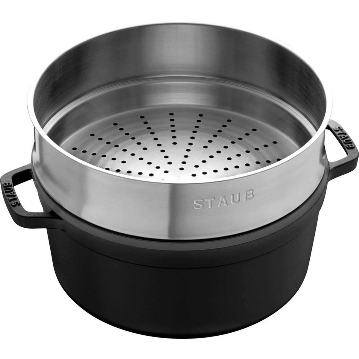 TOPF Schwarz 30/25/22.6 cm 405088140 - Schwarz, Metall (24cm) - Staub
