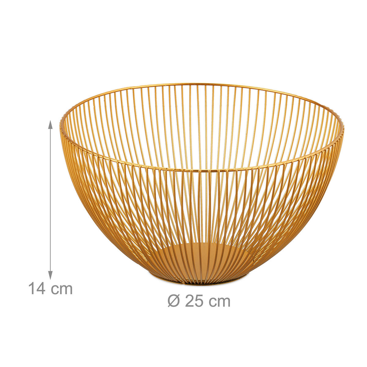 OBSTSCHALE - Goldfarben, Metall (14cm) - Relaxdays