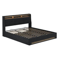 ČALOUNĚNÁ POSTEL Christin Antracit/dub - antracitová, kompozitní dřevo - VitaliSpa