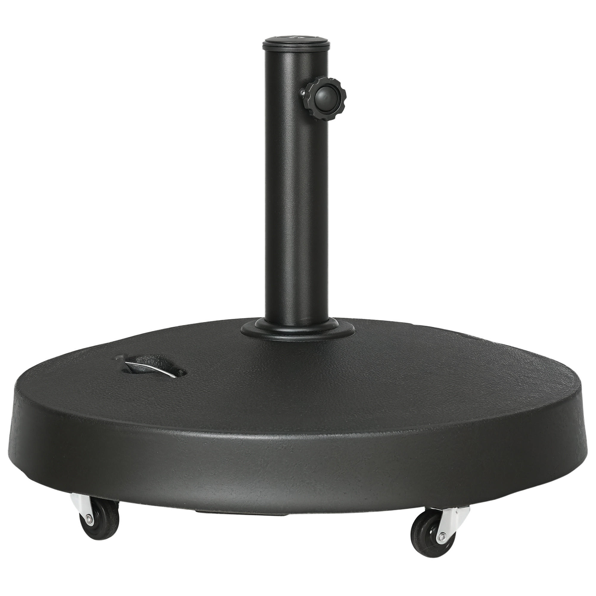 SONNENSCHIRMSTÄNDER DE-11434 rund, mit Rollen, 25 kg Schwarz - Schwarz, Kunststoff (53/53cm) - ComfortXL