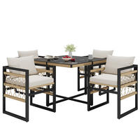 GARTENSETS aus Stahl & Sicherheitsglas 110x110x74cm Schwarz - Schwarz, Metall - Modfu