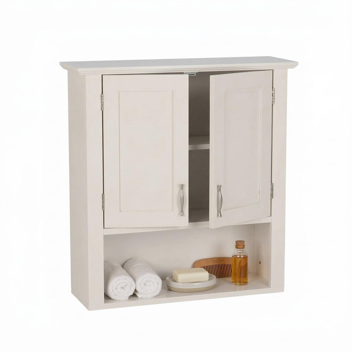 HÄNGESCHRANK - Weiß, Holzwerkstoff (58/62/20cm) - Relaxdays