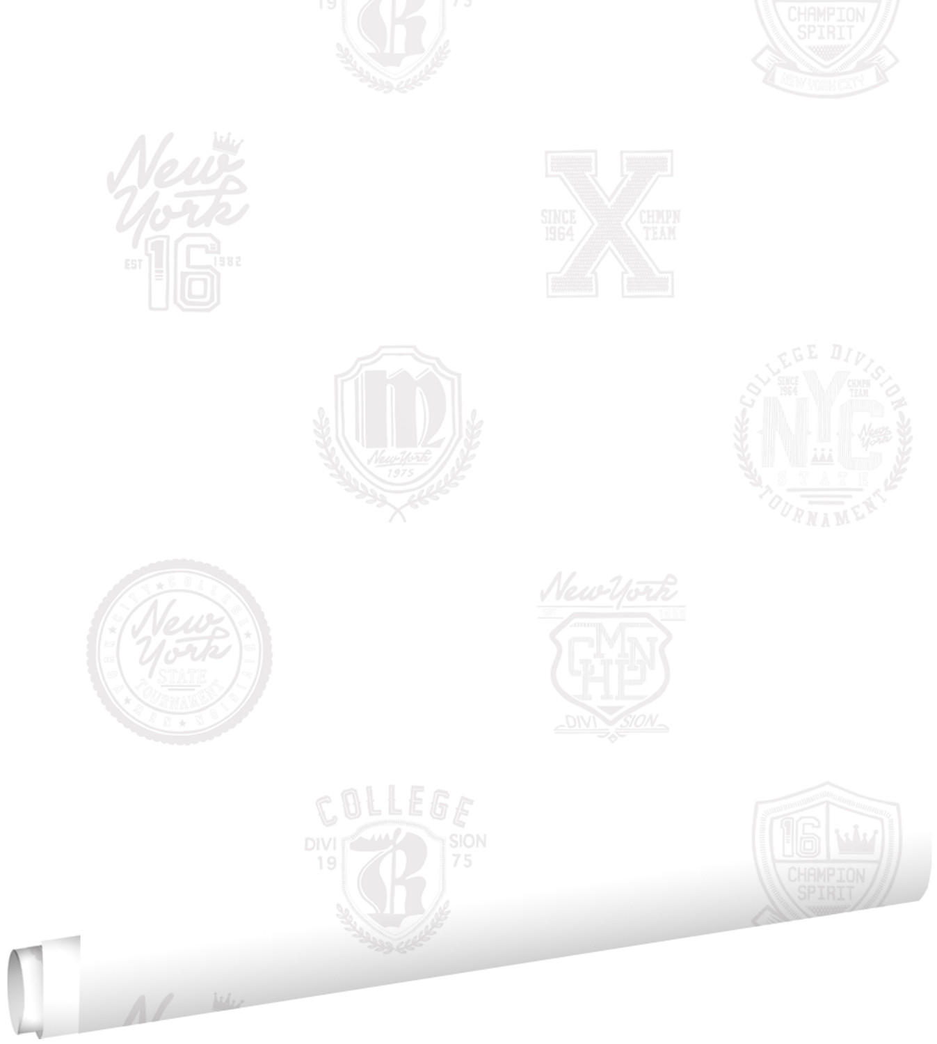 TAPETE Schulembleme 53 cm x 10.05 m - Weiß, Papier (53/0.1cm) - ESTAhome
