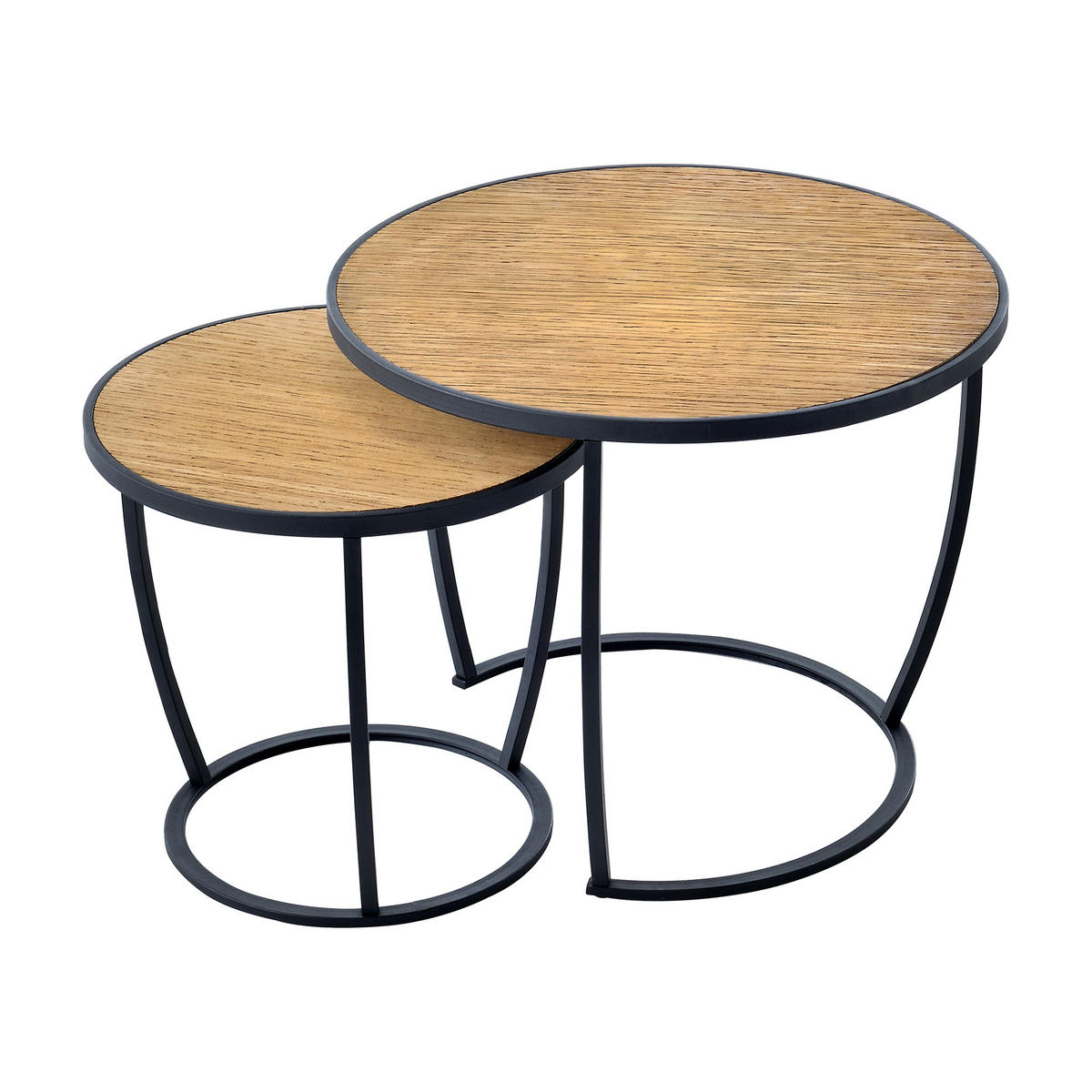SATZTISCH Neqi 60/60/49 - Schwarz, Holzwerkstoff (60/60/49cm) - [en.casa]