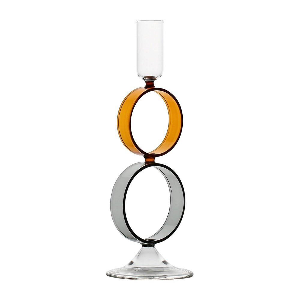 KERZEN HALTER Orange 8/8/23.5 cm U30784098P00 - Orange, Glas (8/23.5/8cm) - Rituali Domestici 
