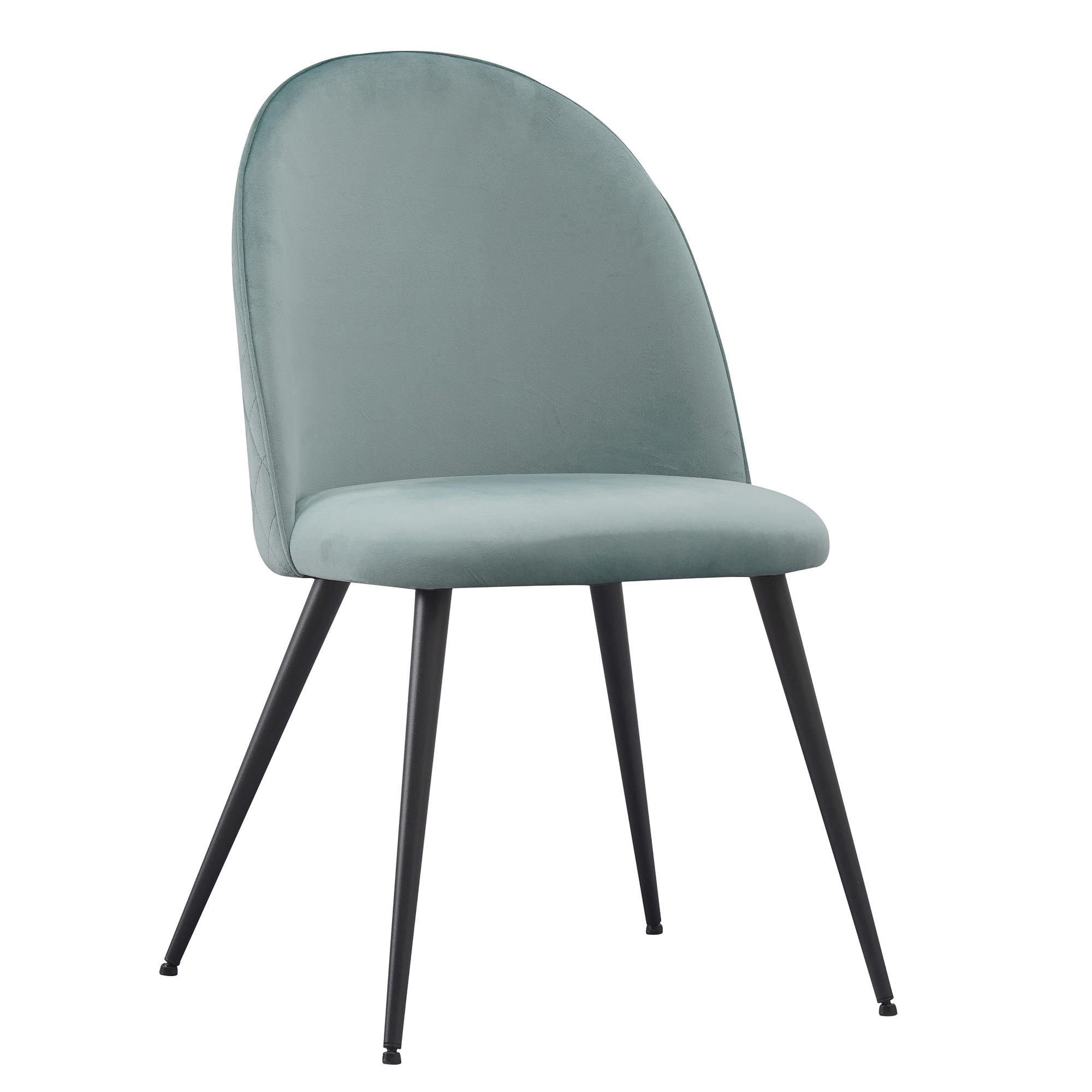 STUHL CAPO Samtbezug Metallbeine 4er Set Türkis - Türkis, Textil/Metall (53/84/44cm) - Albatros