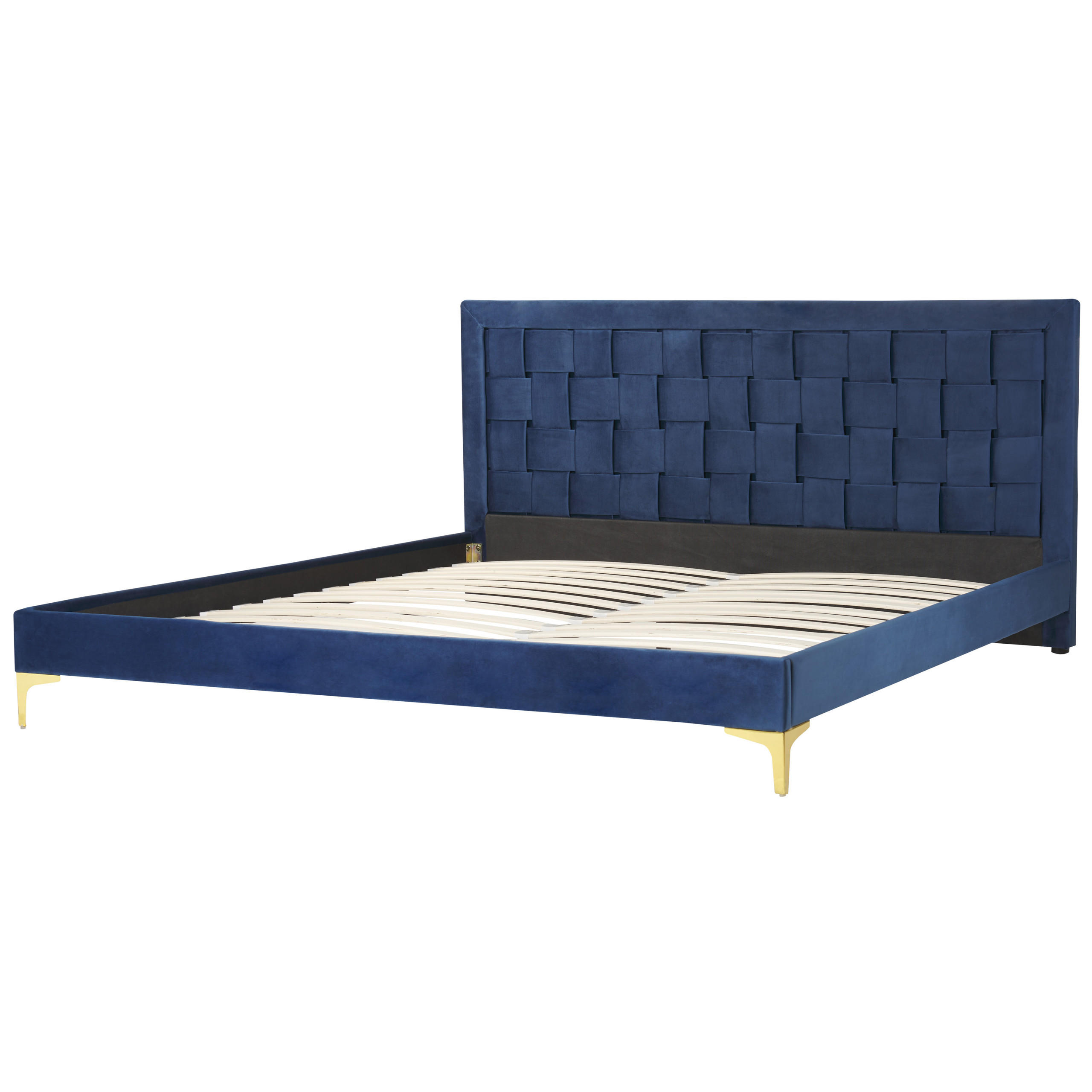 DOPPELBETT 180/200cm Marineblau Limoux - Blau, Textil (180/200cm) - Beliani