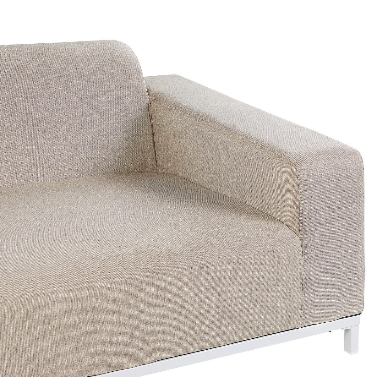 GARTENSOFA 3-Sitzer beige/weisses Gestell Rovigo - Beige/Weiß, Textil (186/68/84cm) - Beliani