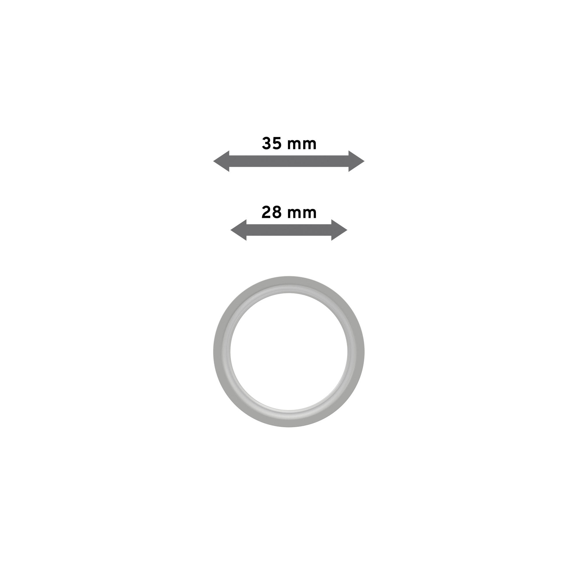 FLACHRINGE MIT EINLAGE UND FALTENHAKEN FÜR GARDINENSTANGEN 20 mm Ø, Weiß, Packung 10 Stück - Weiß, Metall (20cm) - INTERDECO