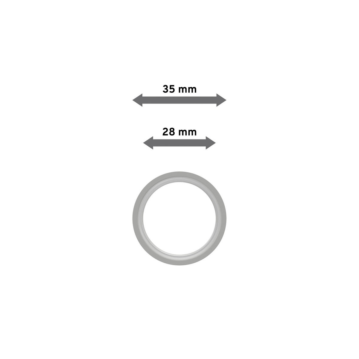 FLACHRINGE MIT EINLAGE UND FALTENHAKEN FÜR GARDINENSTANGEN 20 mm Ø, Weiß, Packung 10 Stück - Weiß, Metall (20cm) - INTERDECO