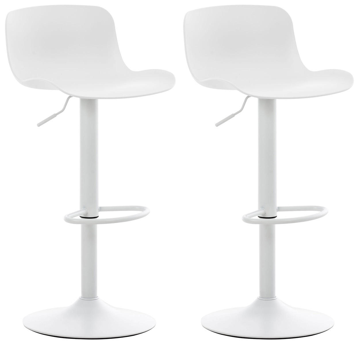 BARHOCKER 2er Set Kunststoff weiß - Weiß, Kunststoff/Metall (44/81/45cm) - CLP