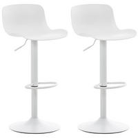 BARHOCKER 2er Set Kunststoff weiß - Weiß, Kunststoff/Metall (44/81/45cm) - CLP