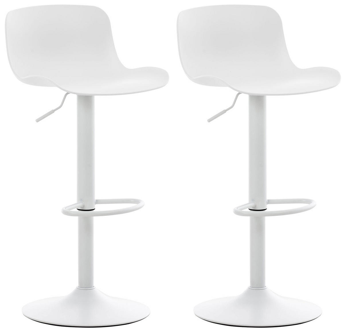 BARHOCKER 2er Set Kunststoff weiß - Weiß, Kunststoff/Metall (44/81/45cm) - CLP