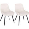 ESSZIMMERSTUHL 2er-Set, Polsterstuhl, Samt, Cremeweiß - Creme/Schwarz, Textil/Metall (52.5/81.5/62cm) - Woltu