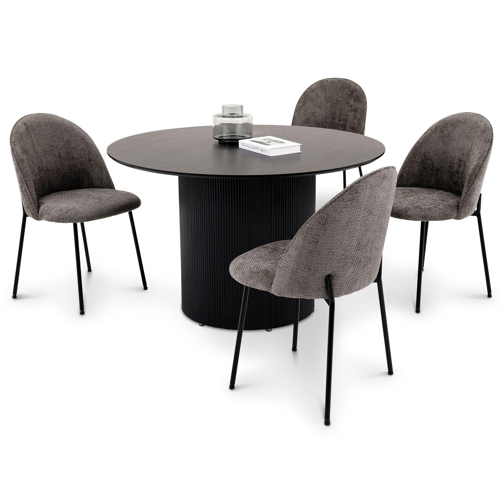 Idimex Essgruppe Schwarz 120x75x120 cm