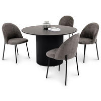 ESSGRUPPE VIANNEY - Schwarz, Metall (120/75/120cm) - IDIMEX