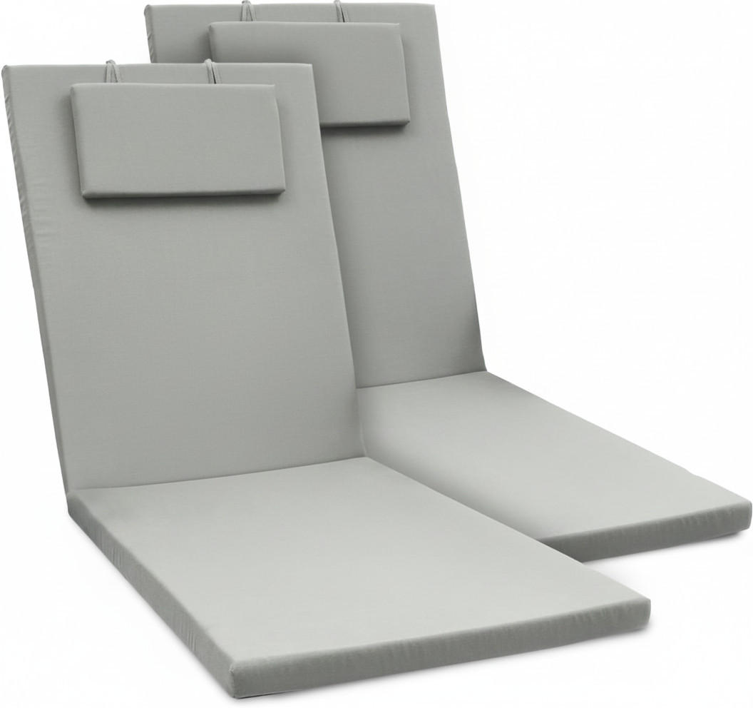 ROLLLIEGENAUFLAGE Loft RL 200x60x5cm Hellgrau (2tlg) - Hellgrau, Textil (60/10/200cm) - Beautissu 
